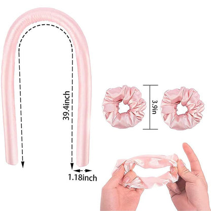 Silk Heatless Curling Set - Effortless Curls for Long & Medium Hair in Pink or Purple