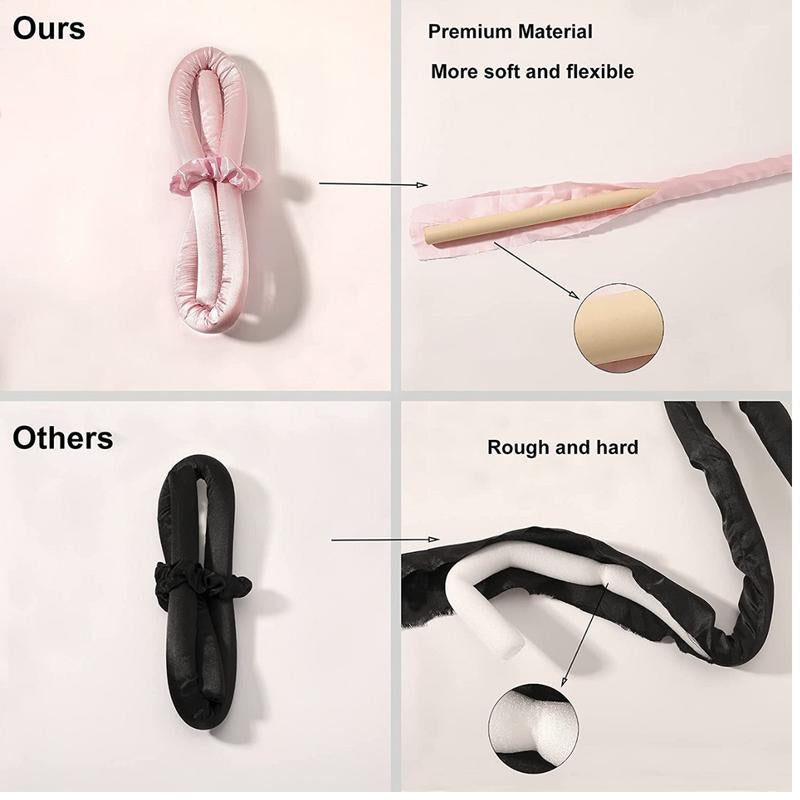 Silk Heatless Curling Set - Effortless Curls for Long & Medium Hair in Pink or Purple